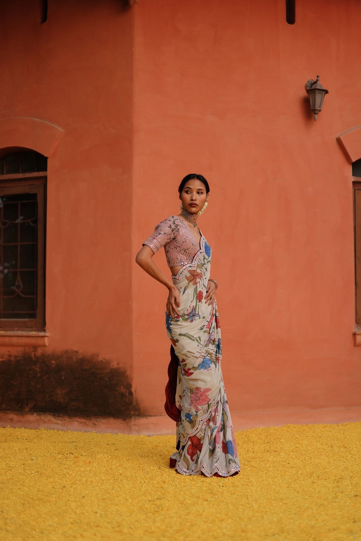AJ Kalam Floral Saree
