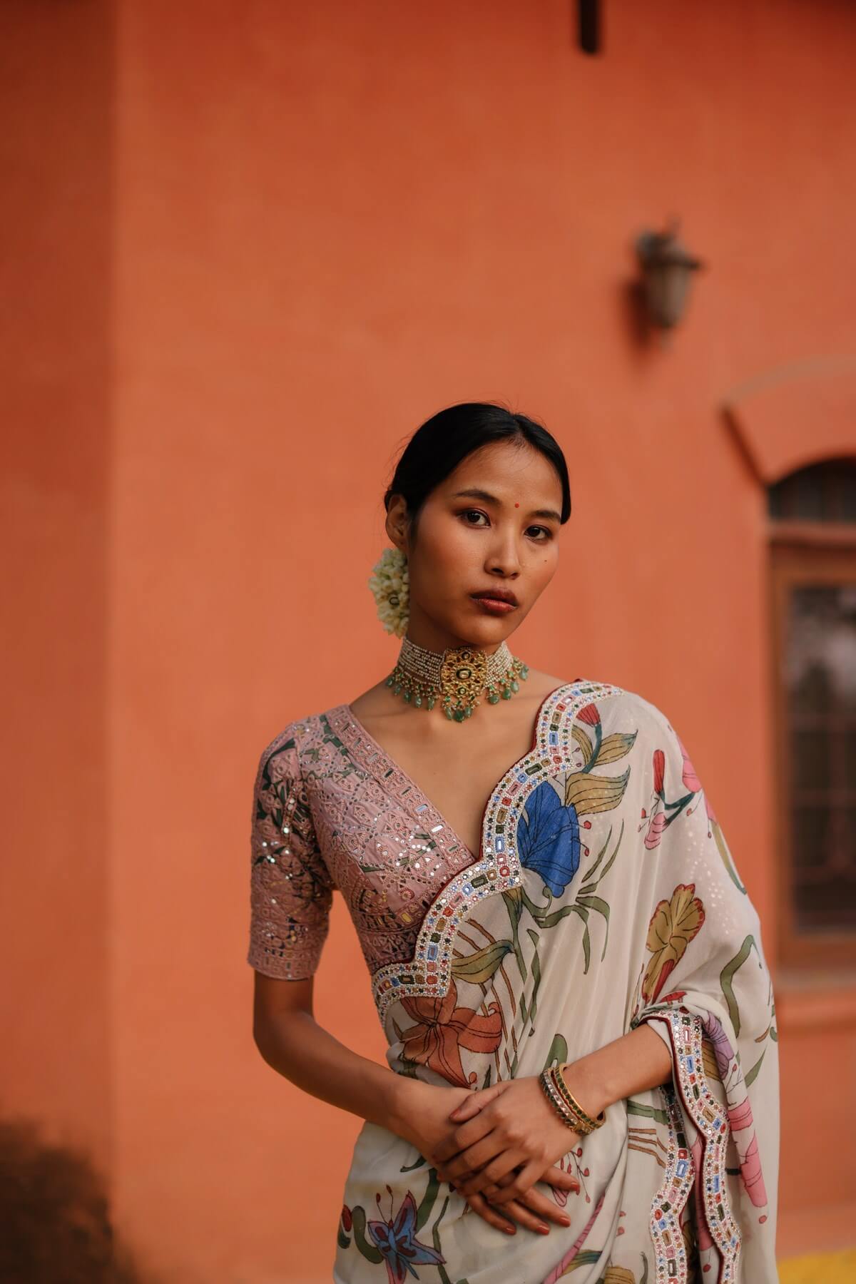AJ Kalam Floral Saree
