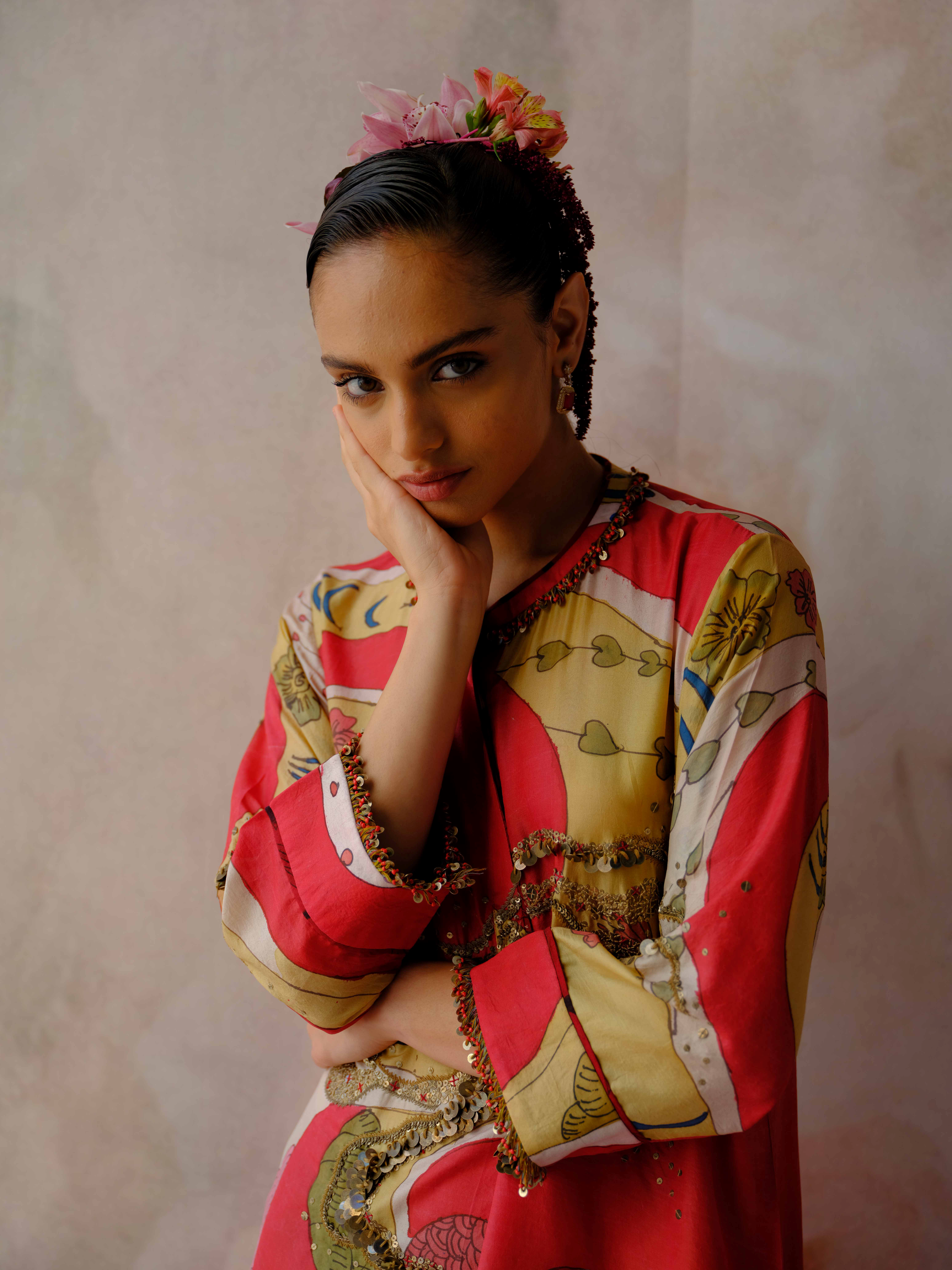 Scarlet Bloom Kurta Set