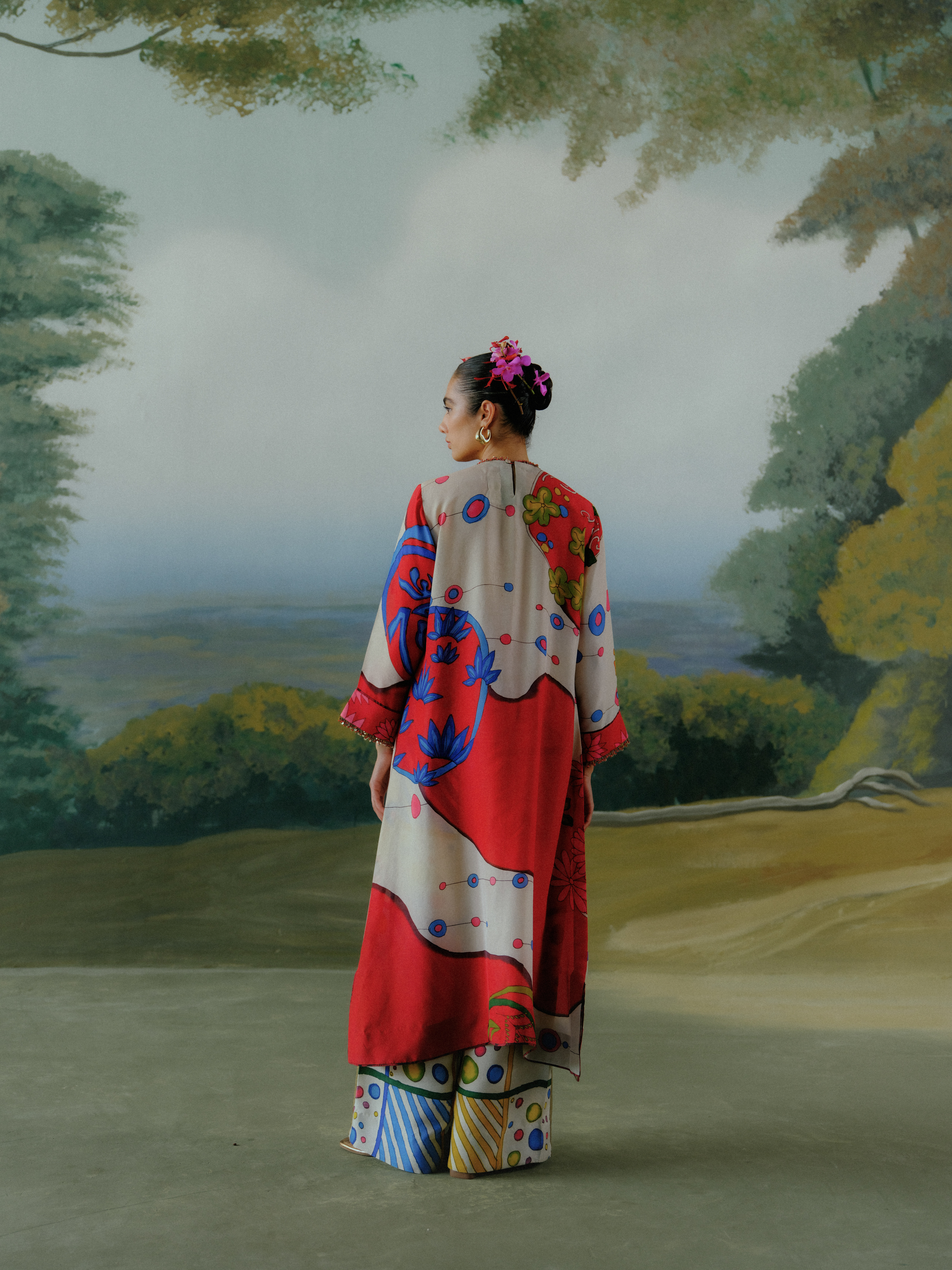 Crimson Wave Kurta Set