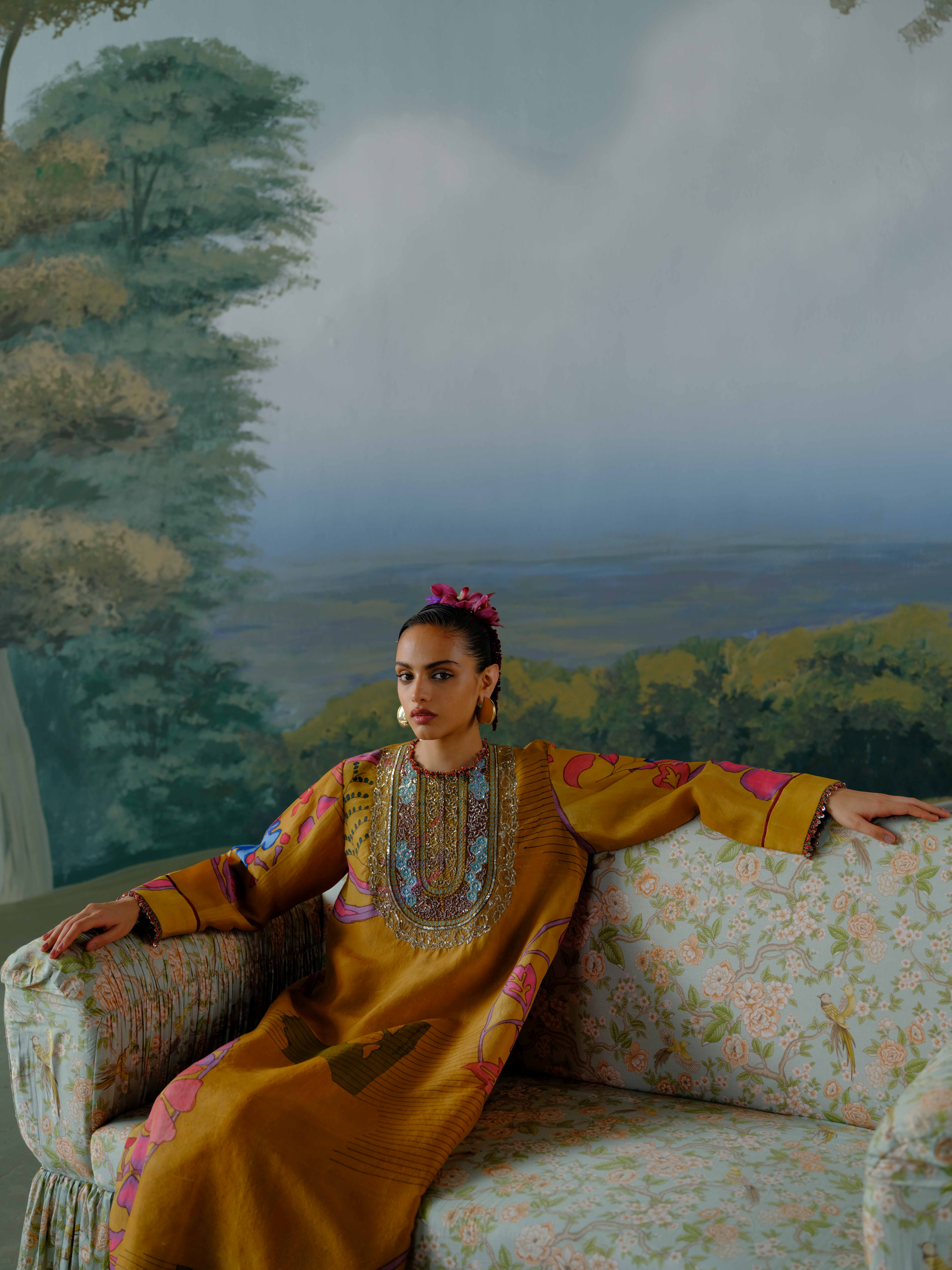 Ochre Garden Kurta Set